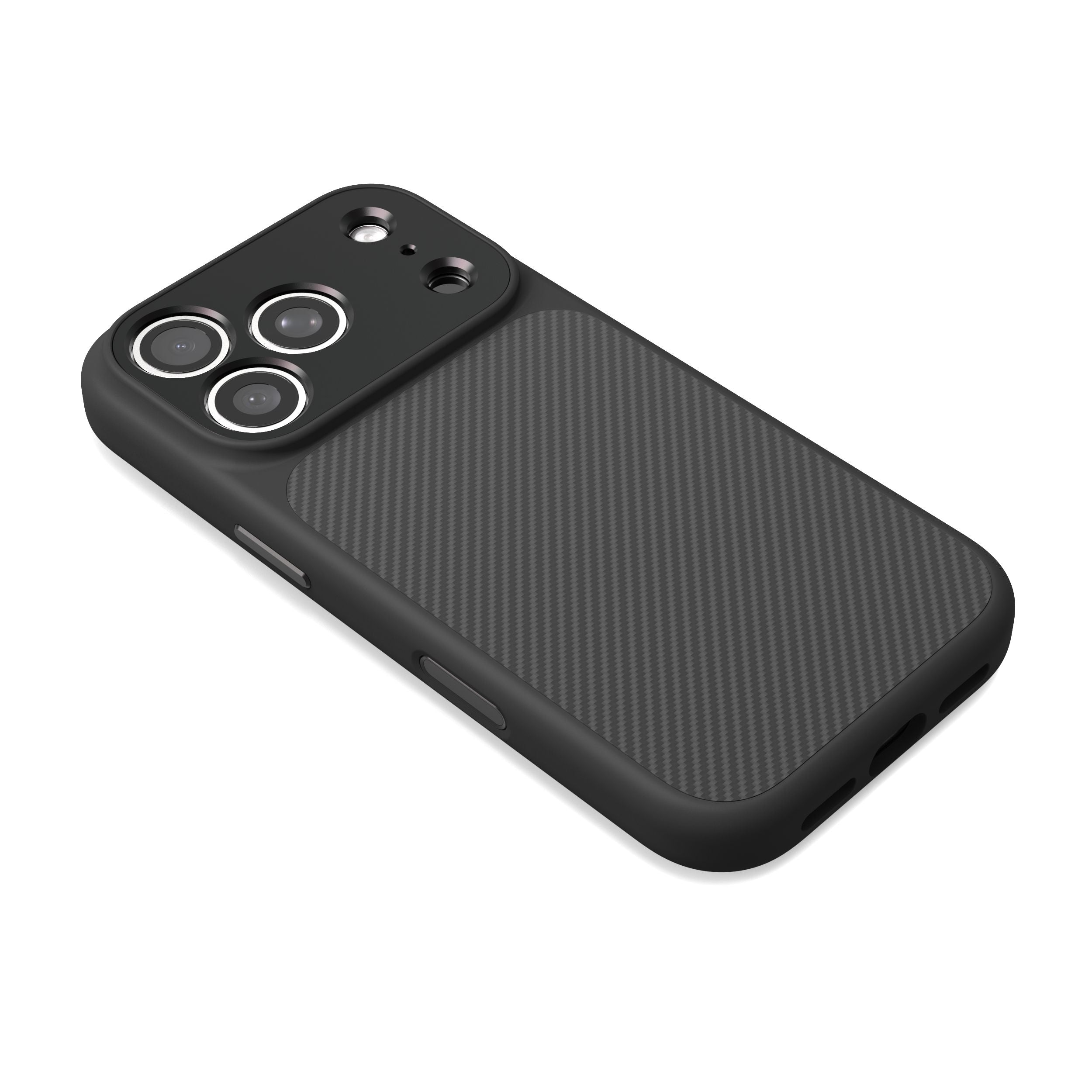 FILONO Aramid Hülle für iPhone 18 Pro Max mit Camera Guard aus Aluminium, Rückansicht schräg
